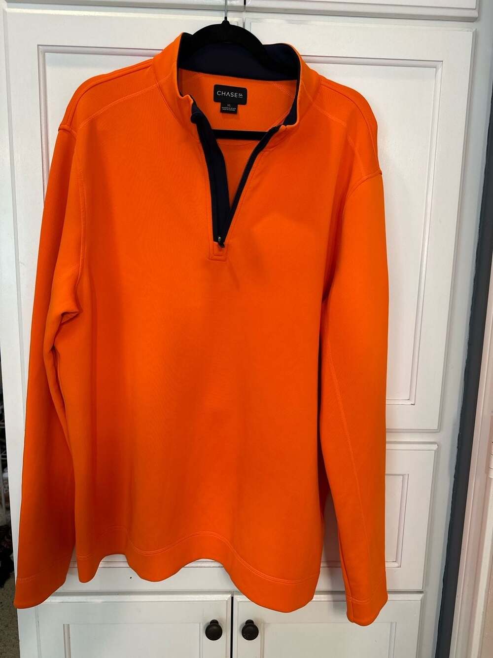 Chase 54 Men's XL Orange Performance Quarter Zip Golf Athletic Pullover